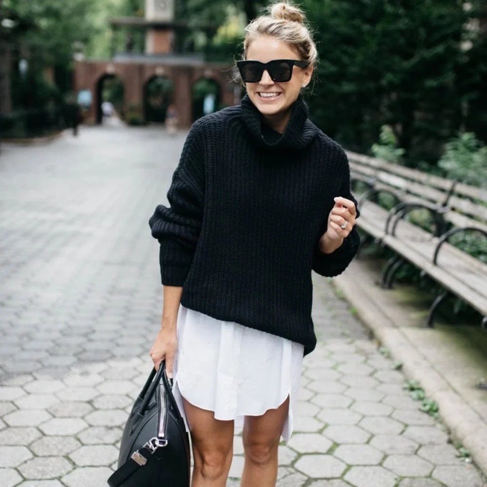 Free People swim too deep Black Turtleneck Sweater - Picture 5 of 13